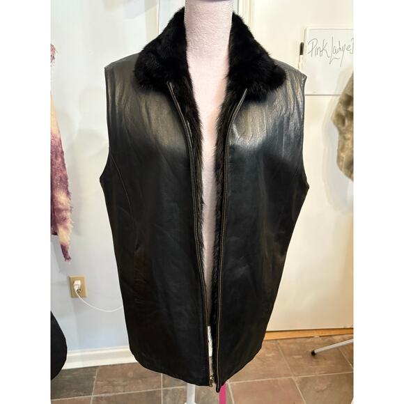 Reversible Mink & Leather Vest